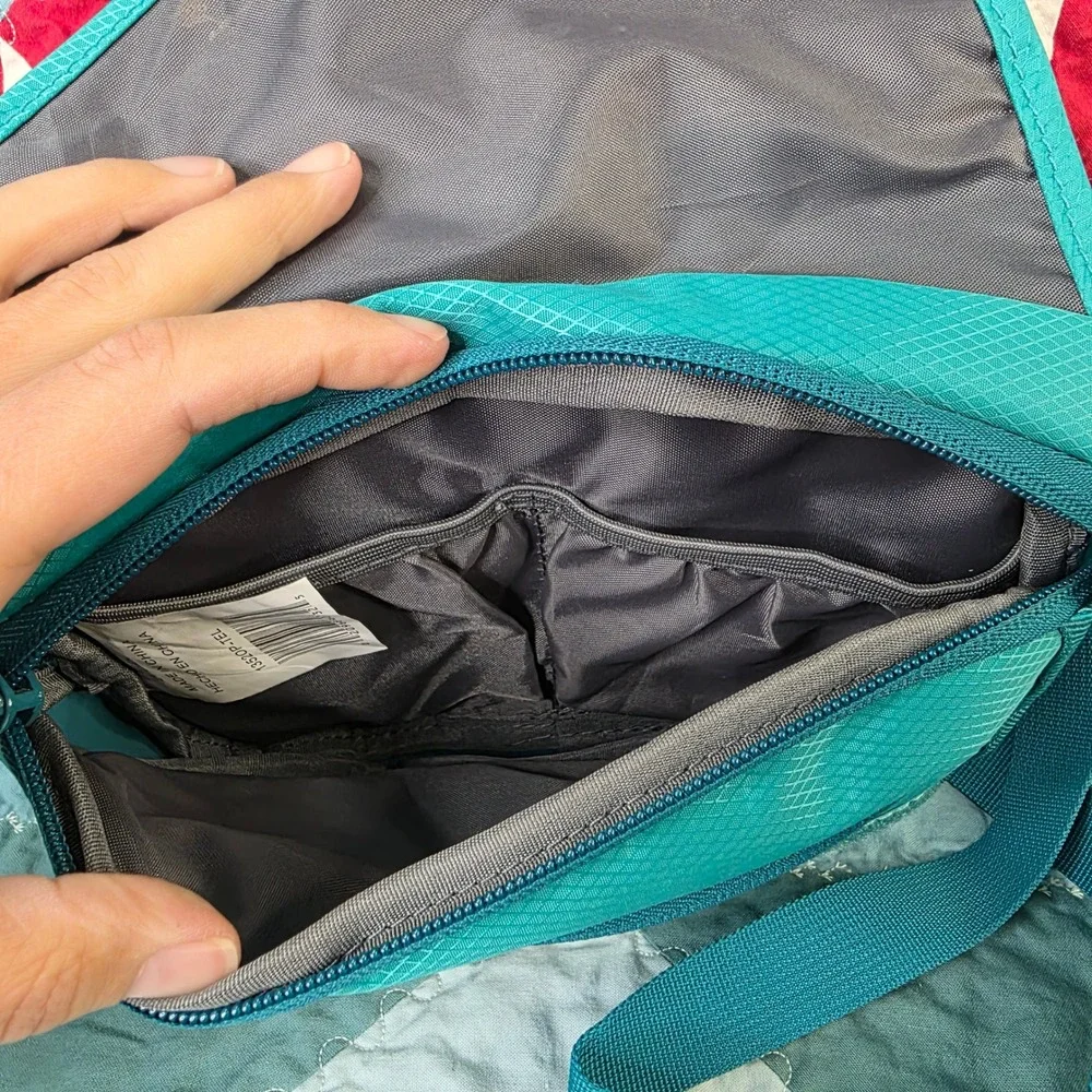 Outdoor Products Teal Ripstop Crossbody Messenger Bag Small Hiking Travel Pack